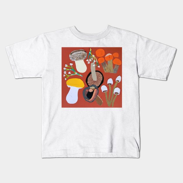 Wild Mushrooms Kids T-Shirt by Salty Siren Studios